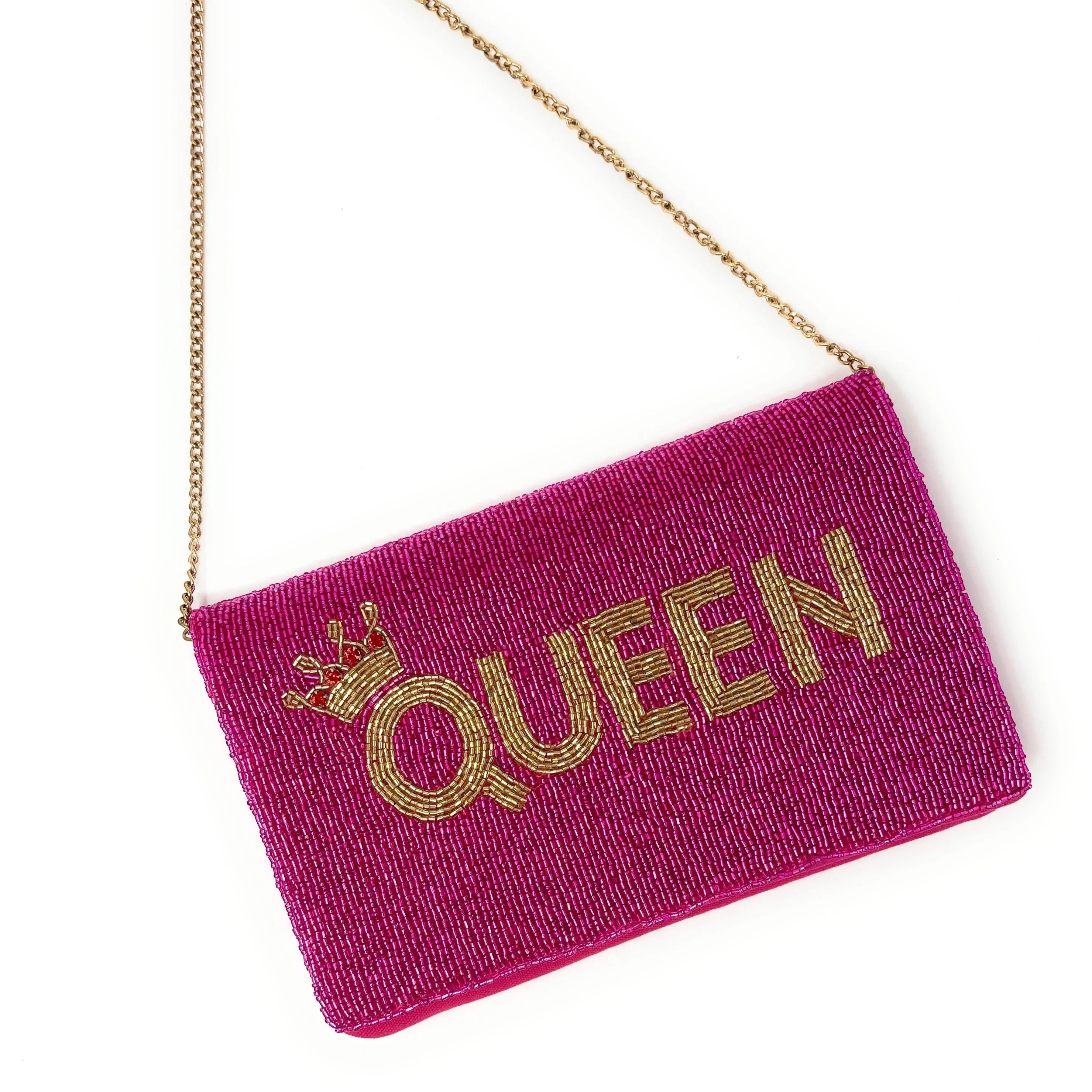 Queen Beaded Clutch Purse