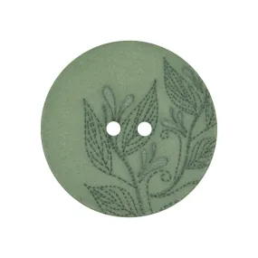 Recycled Hemp 28mm Laser Button - Dark Green