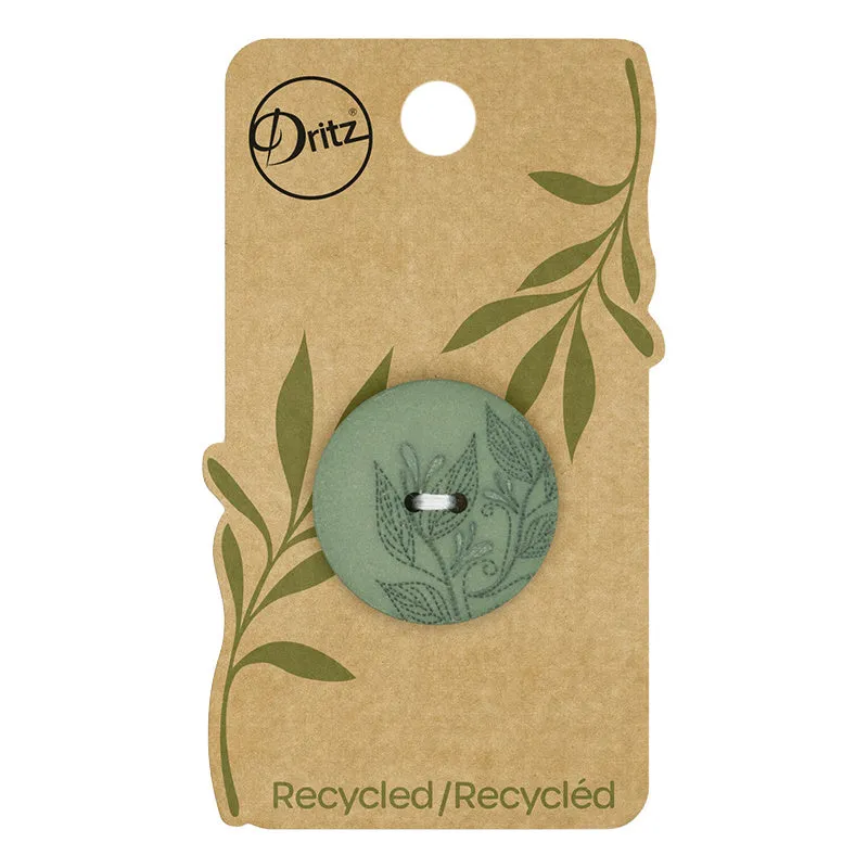 Recycled Hemp 28mm Laser Button - Dark Green