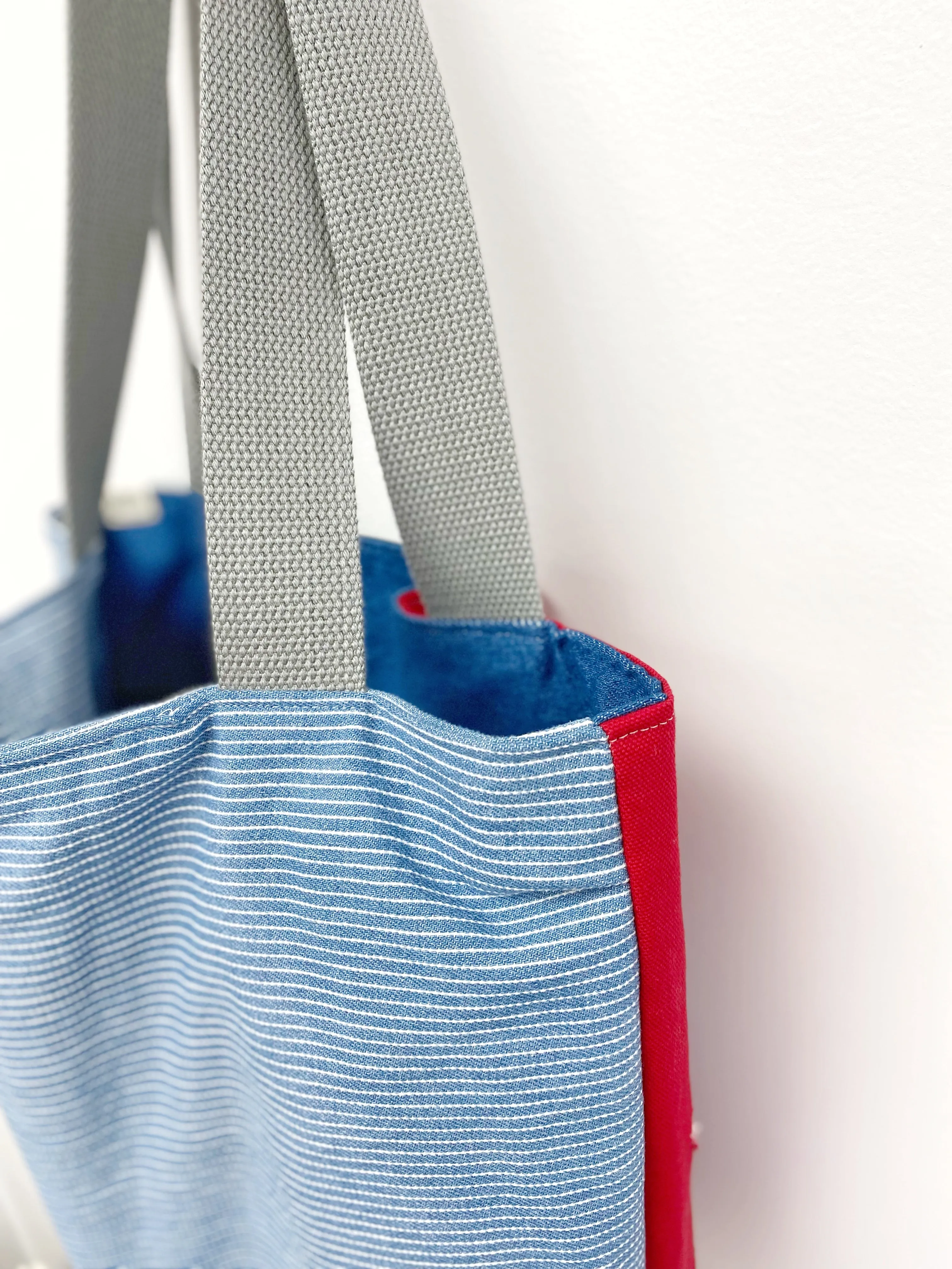 Reusable Grocery Bag, The Perfect Market Bag, Nautical Bag, Eco-Friendly, Festival Bag, B17