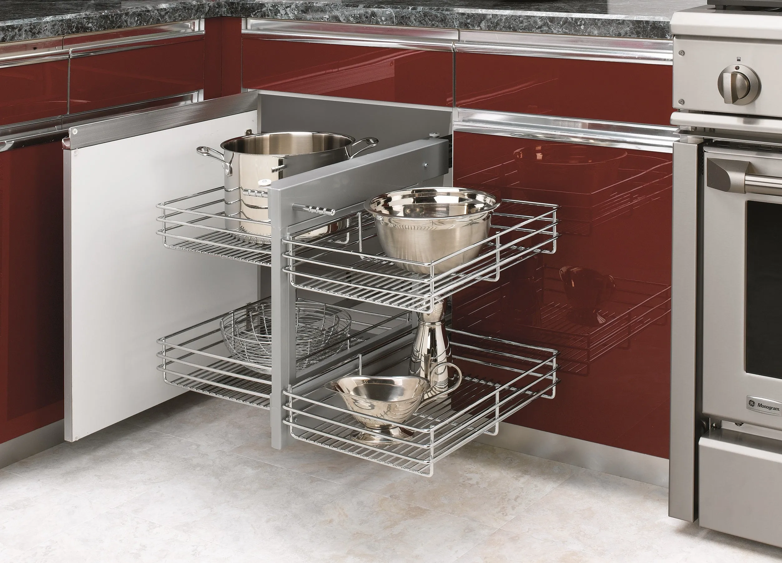 Rev-A-Shelf 15" Chrome Blind Corner Organizer 5PSP-15-CR