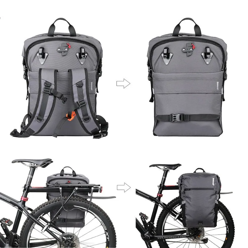 Rhinowalk Bike Pannier Bag 24L Waterproof Bicycle Bag Motor Pannier Backpack