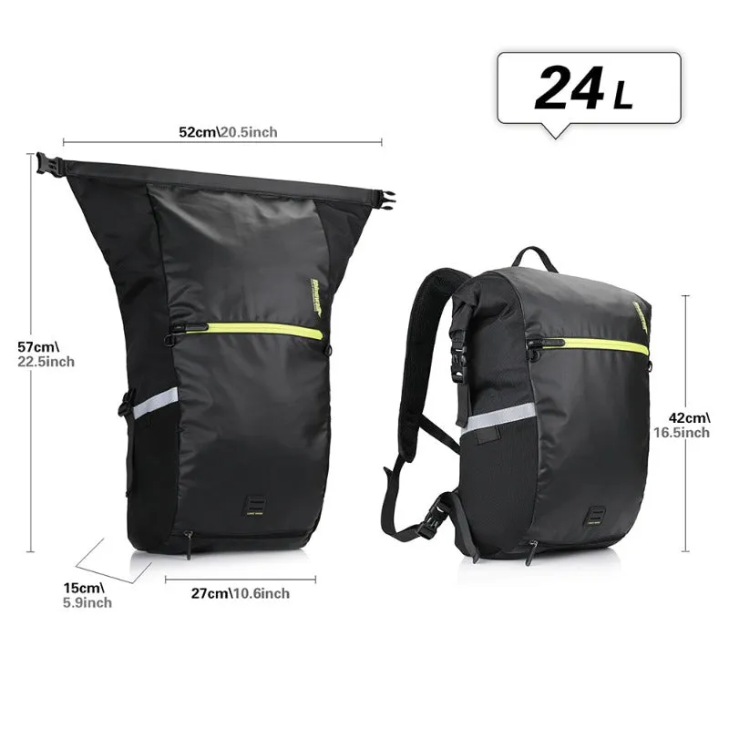 Rhinowalk Bike Pannier Bag 24L Waterproof Bicycle Bag Motor Pannier Backpack