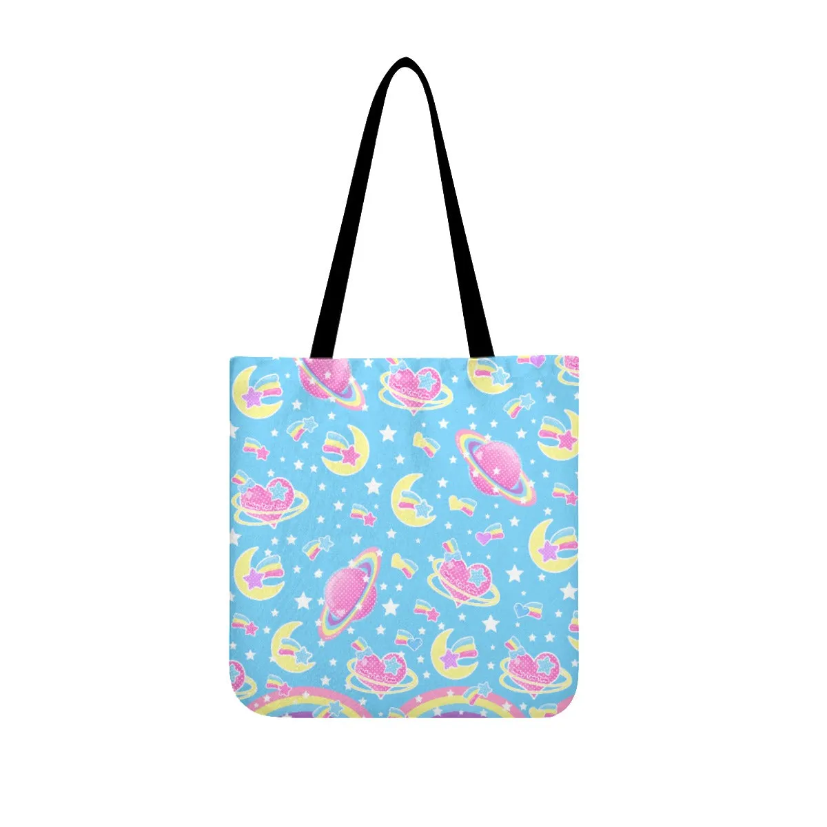 Saturn's Wish Blue Canvas Tote Bag