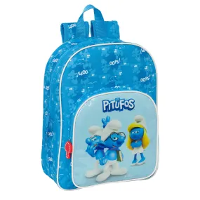 School Bag Los Pitufos Blue 26 x 34 x 11 cm