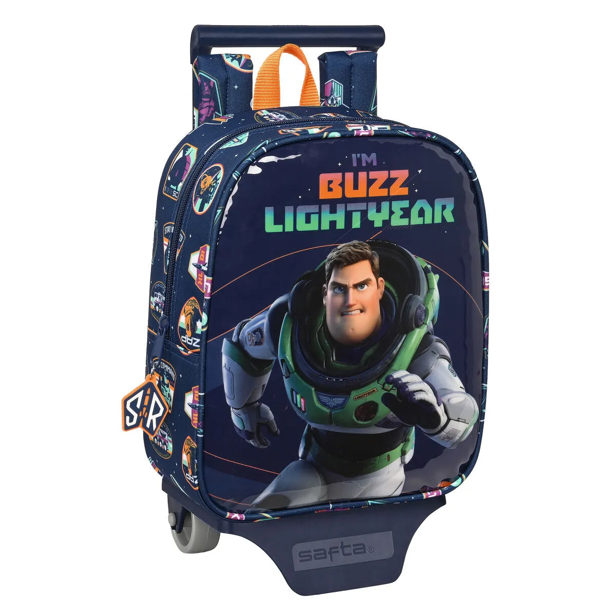 School Rucksack with Wheels Buzz Lightyear Navy Blue (22 x 27 x 10 cm)