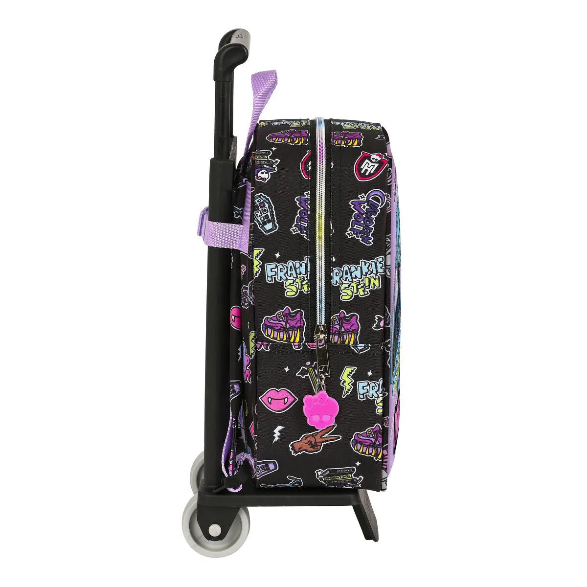 School Rucksack with Wheels Monster High Creep Black 22 x 27 x 10 cm