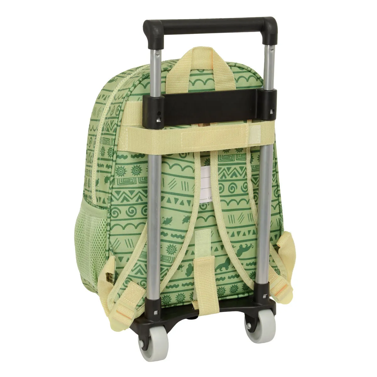 School Rucksack with Wheels Mufasa Green Beige 27 x 33 x 10 cm