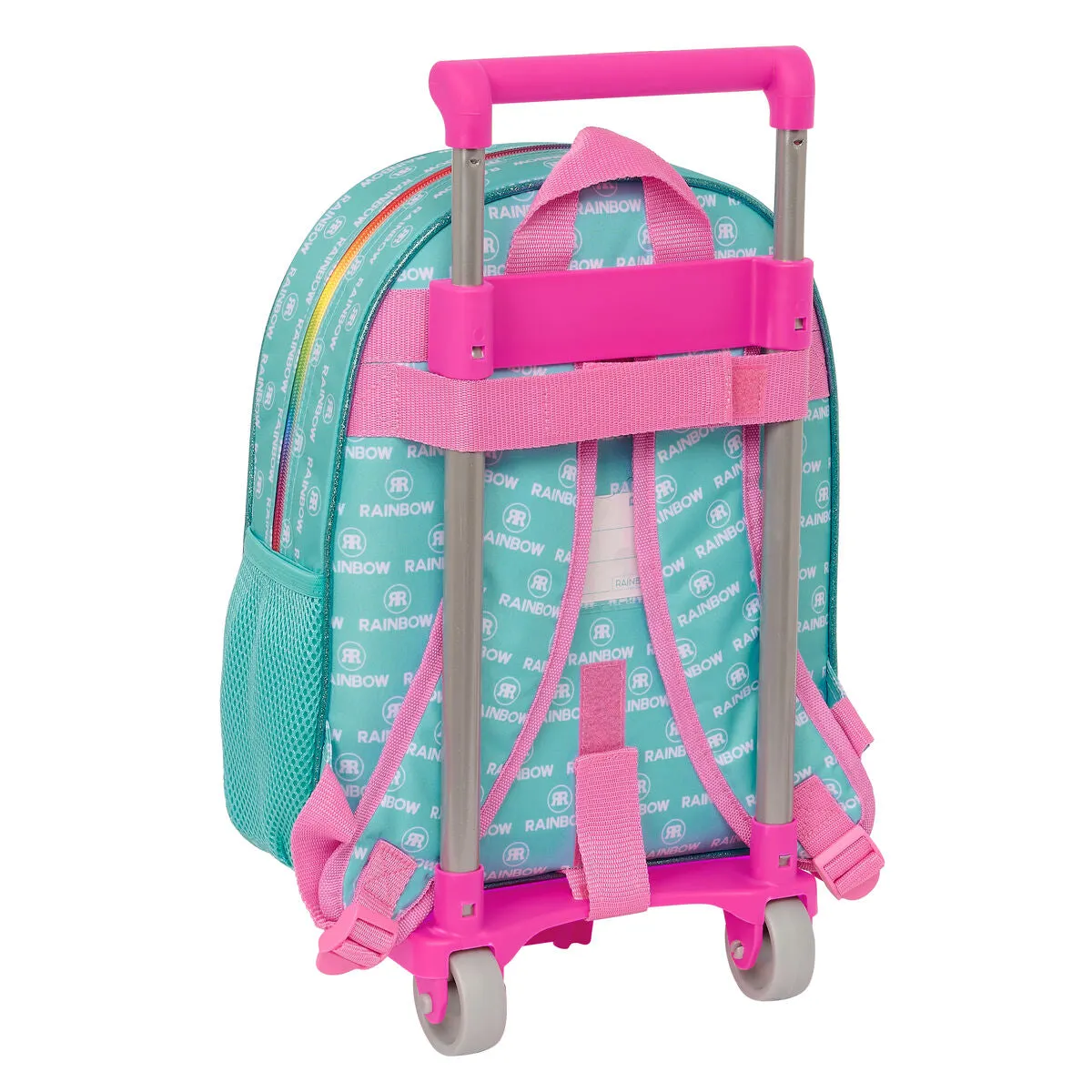 School Rucksack with Wheels Rainbow High Paradise Turquoise 28 x 34 x 10 cm