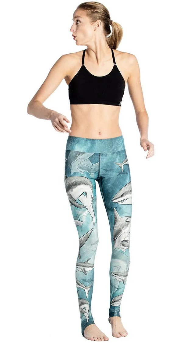 Sharks - Full Length Triathlon Leggings - CUSTOM ORDER