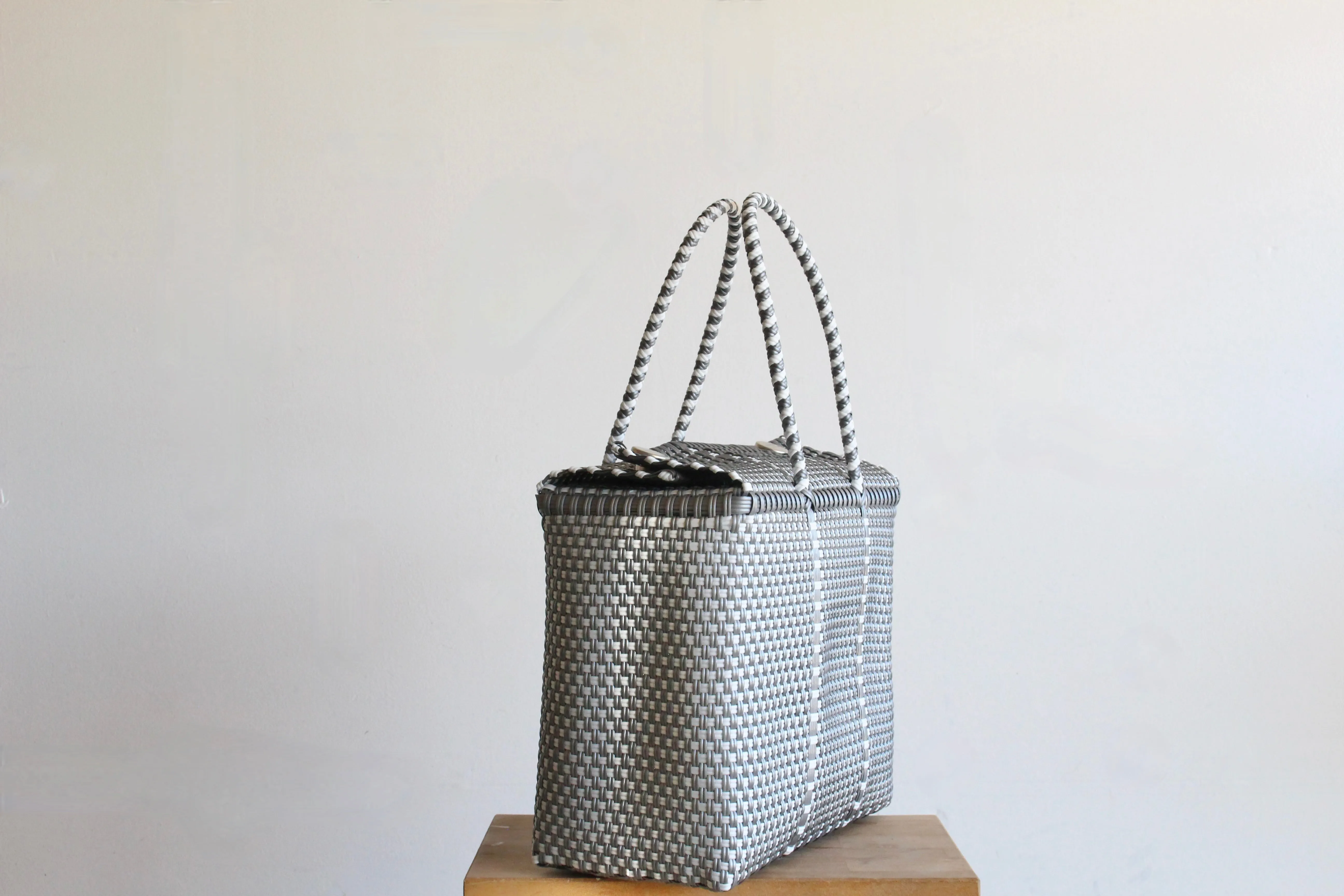 Silver and White MexiMexi Handbag