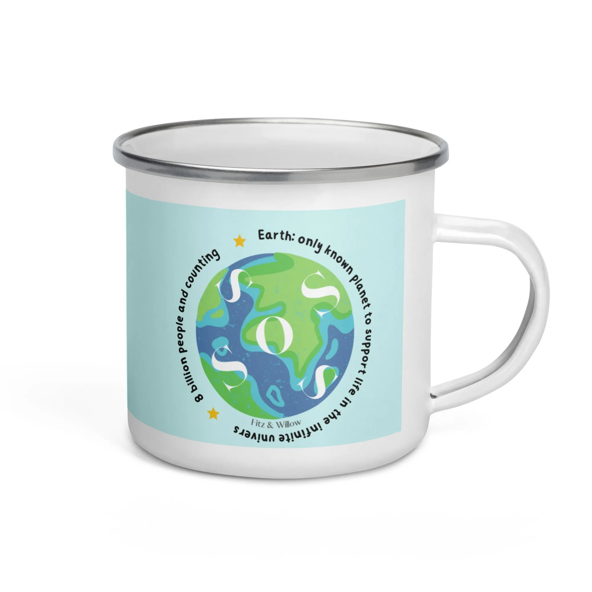 SOS Earth, Enamel Mug, Fitz & Willow