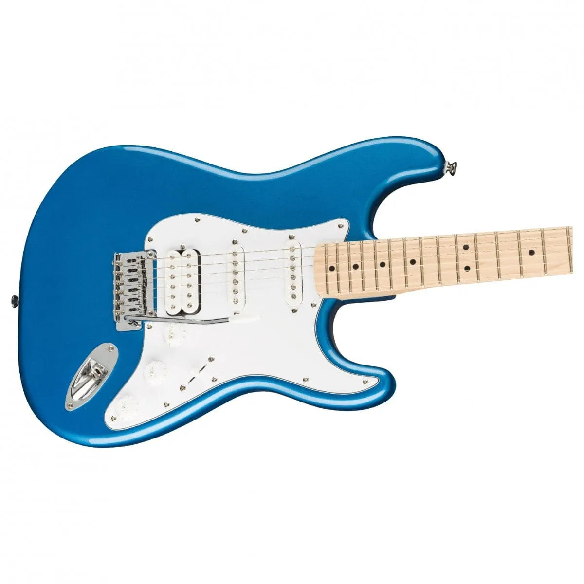 Squier Affinity Stratocaster Electric Guitar Package HSS - Guitar, Amp, Cable, Strap, Picks & Lessons - Lake Placid Blue