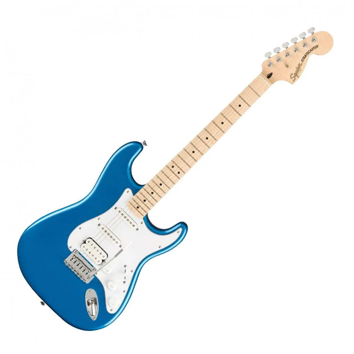 Squier Affinity Stratocaster Electric Guitar Package HSS - Guitar, Amp, Cable, Strap, Picks & Lessons - Lake Placid Blue