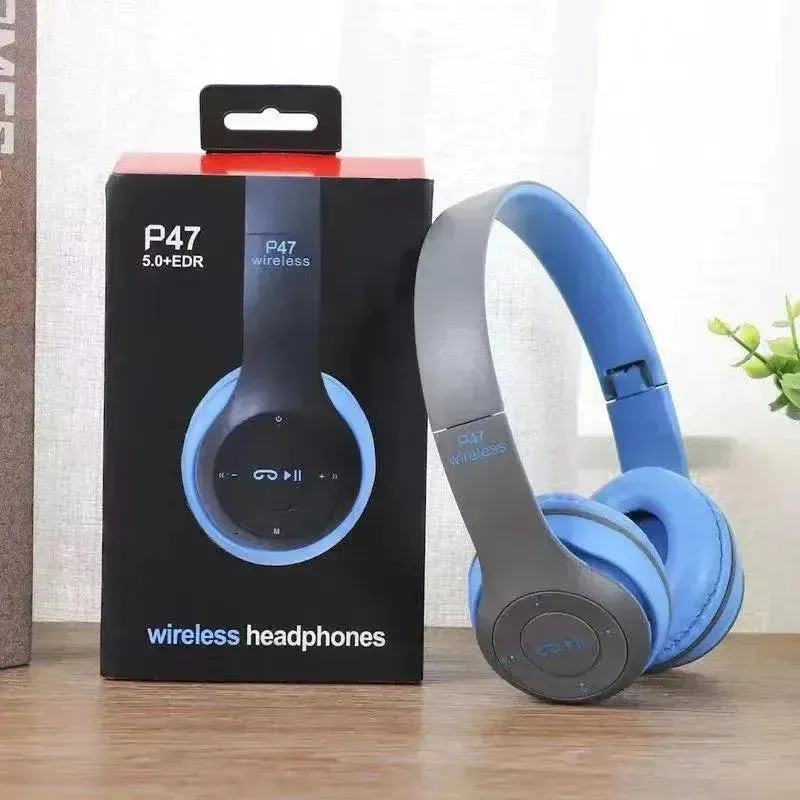 Stereo P47 Bluetooth Headset: Wireless Folding Sports Headphones for iPhone and Xiaomi