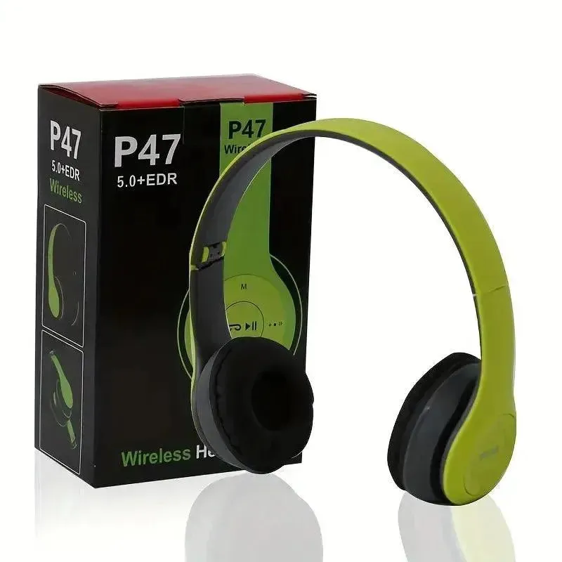 Stereo P47 Bluetooth Headset: Wireless Folding Sports Headphones for iPhone and Xiaomi