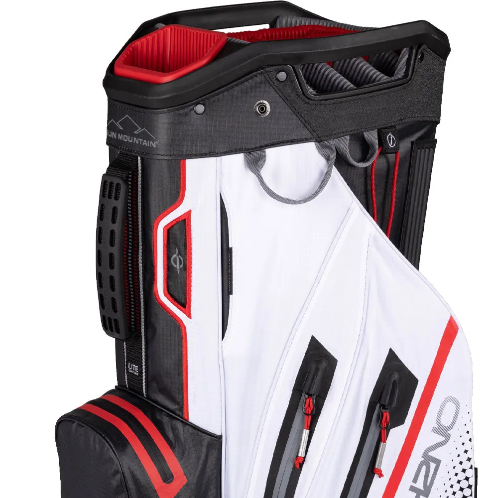 Sun Mountain H2NO Lite Waterproof Cart Bag - Black/White/Red