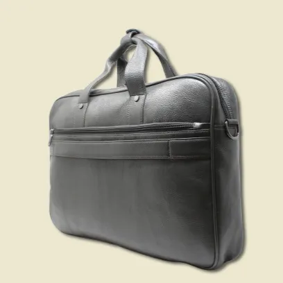 Taha 2 pocket Genuine Leather Grey Laptop Bag