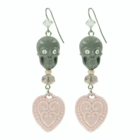 Tarina Tarantino Happy Together "Caterina" Sugar Skull Drop Earrings (Grey)