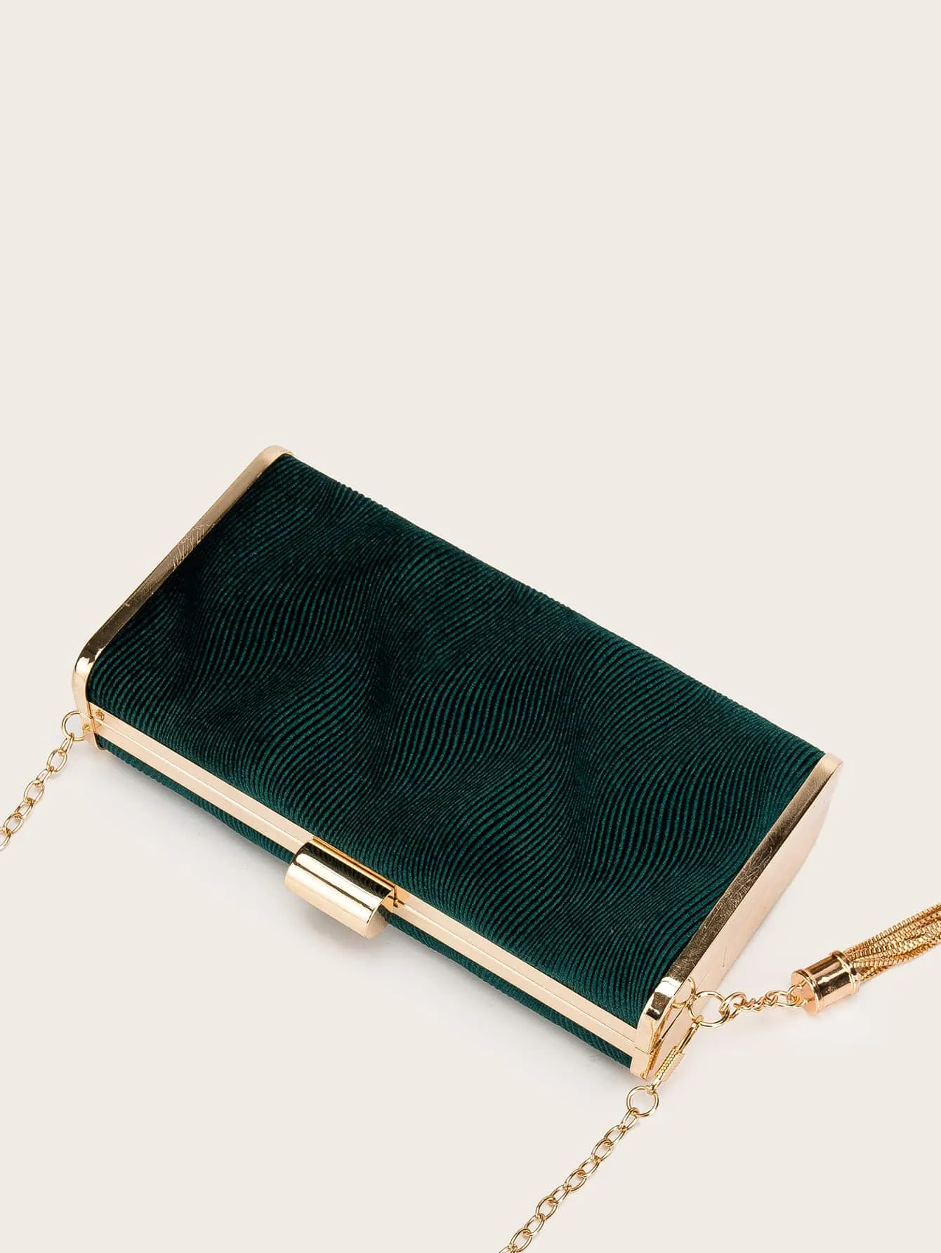 Tassel Decor Velvet Box Bag