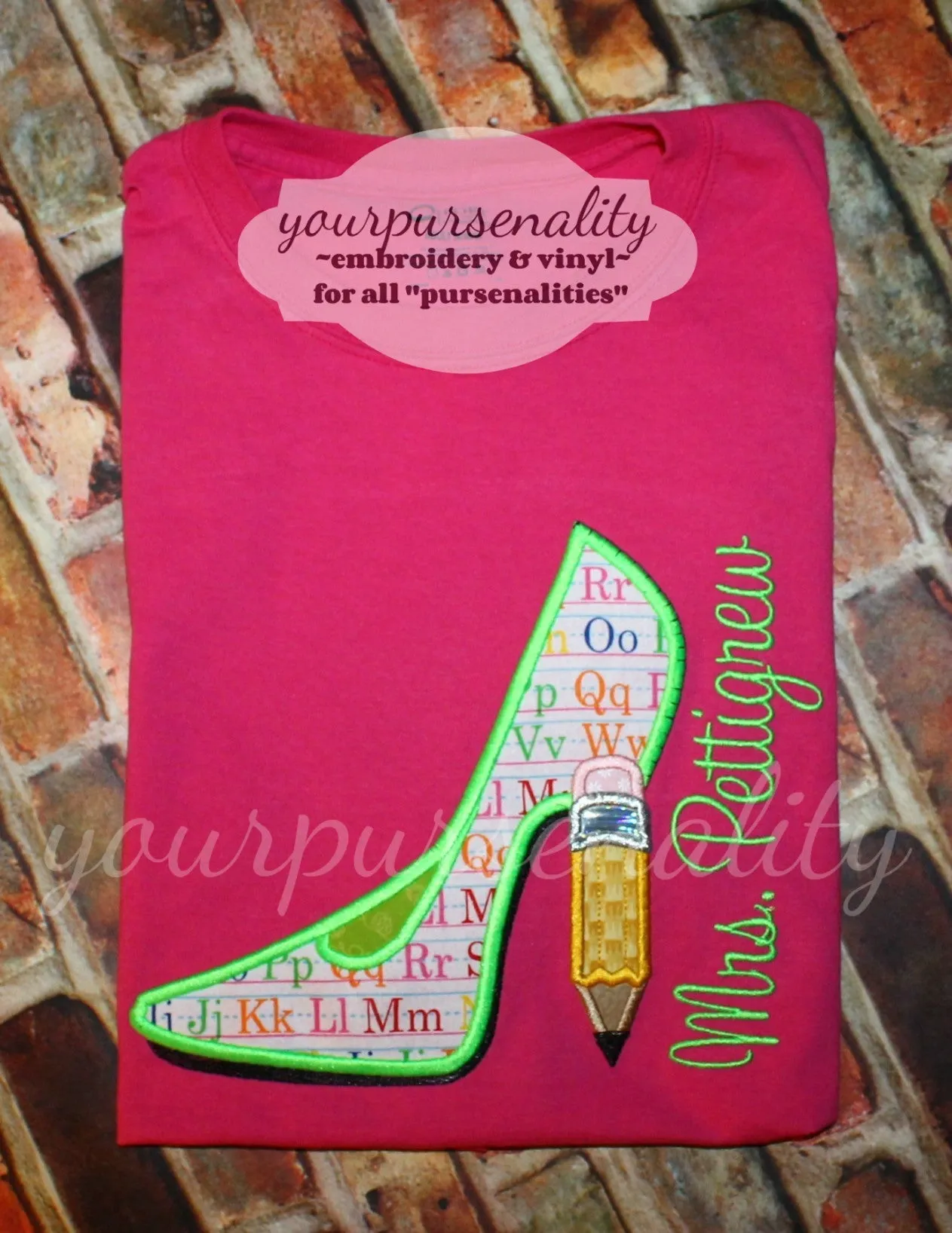 Teacher Heel Applique