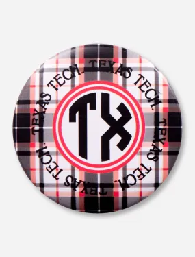 Texas Tech Plaid Monogram Gameday Button