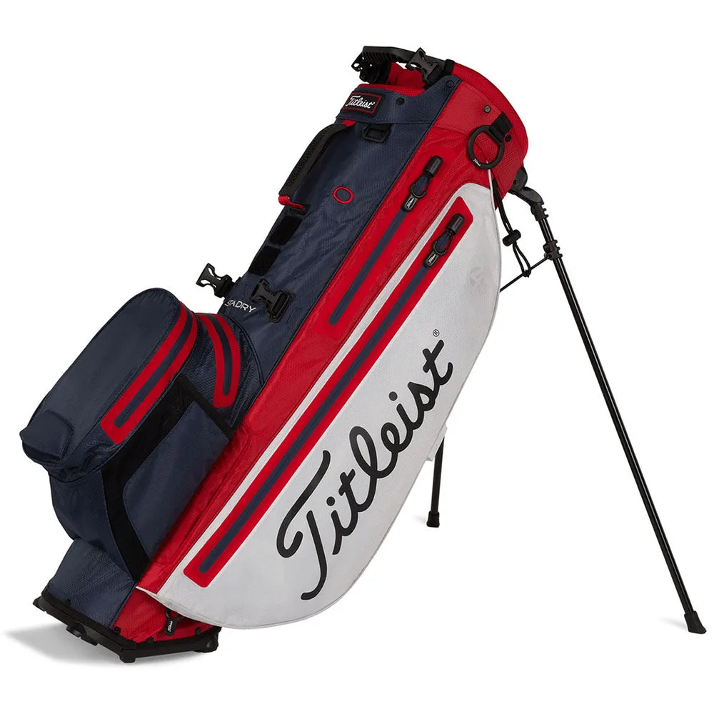 Titleist Players 4  StaDry Waterproof Stand Bag - White/Navy/Red