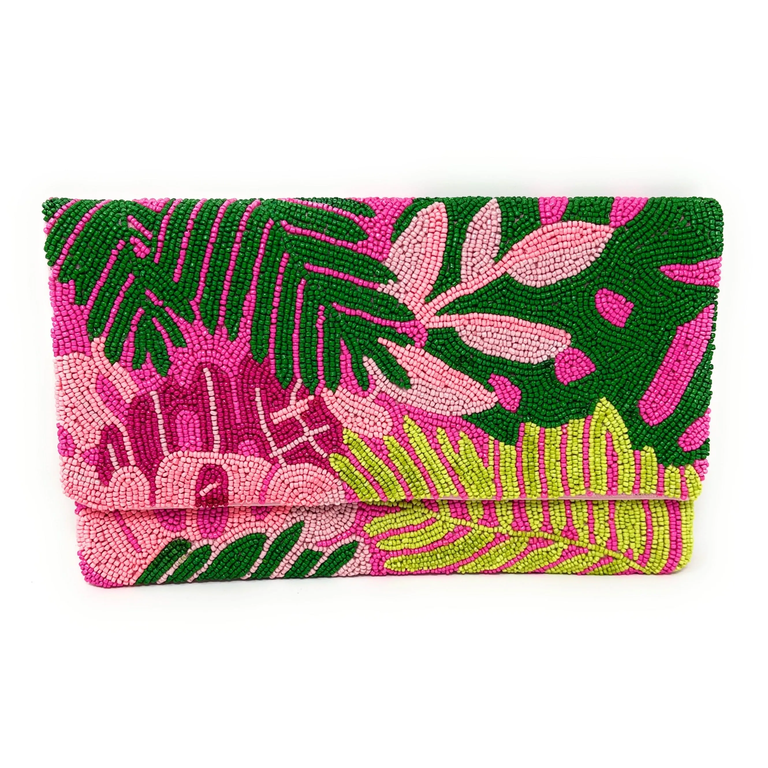 Tropical Beaded Clutch Purse