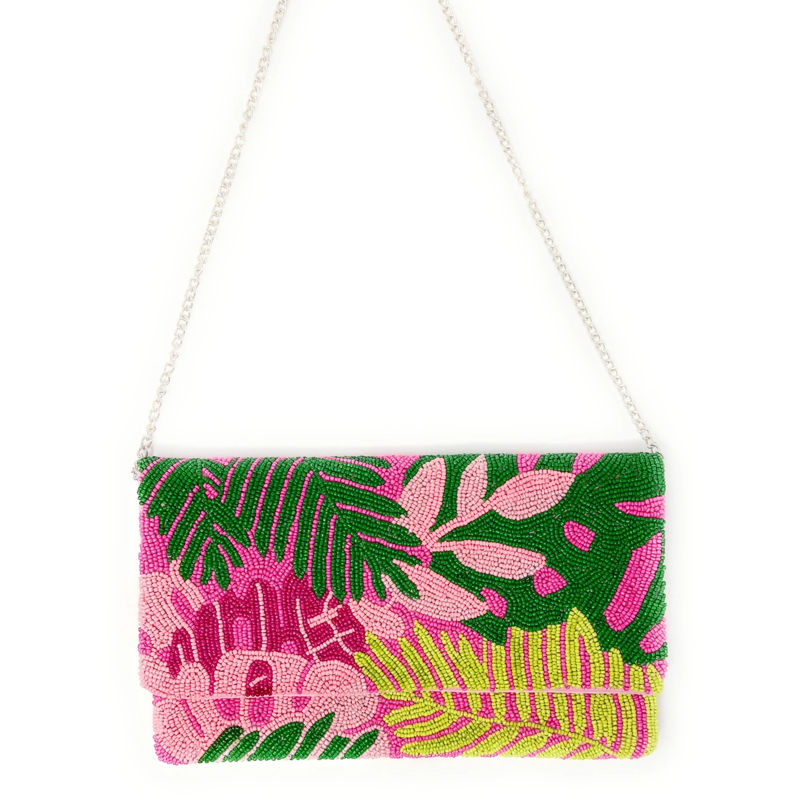 Tropical Beaded Clutch Purse