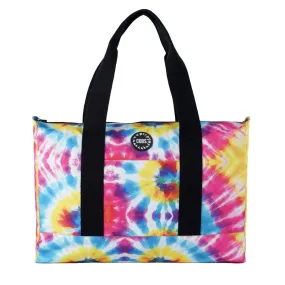 Turquoise Pineapple & Bright Tie Dye Double Face Tote Bag