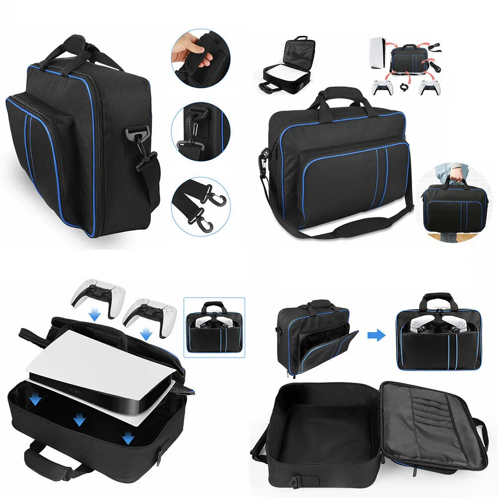 US 1-2 Pc Portable Travel Carrying Bag Large Capacity Protective For PS5 Console