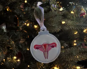 Uterus Embroidered Christmas Ornament