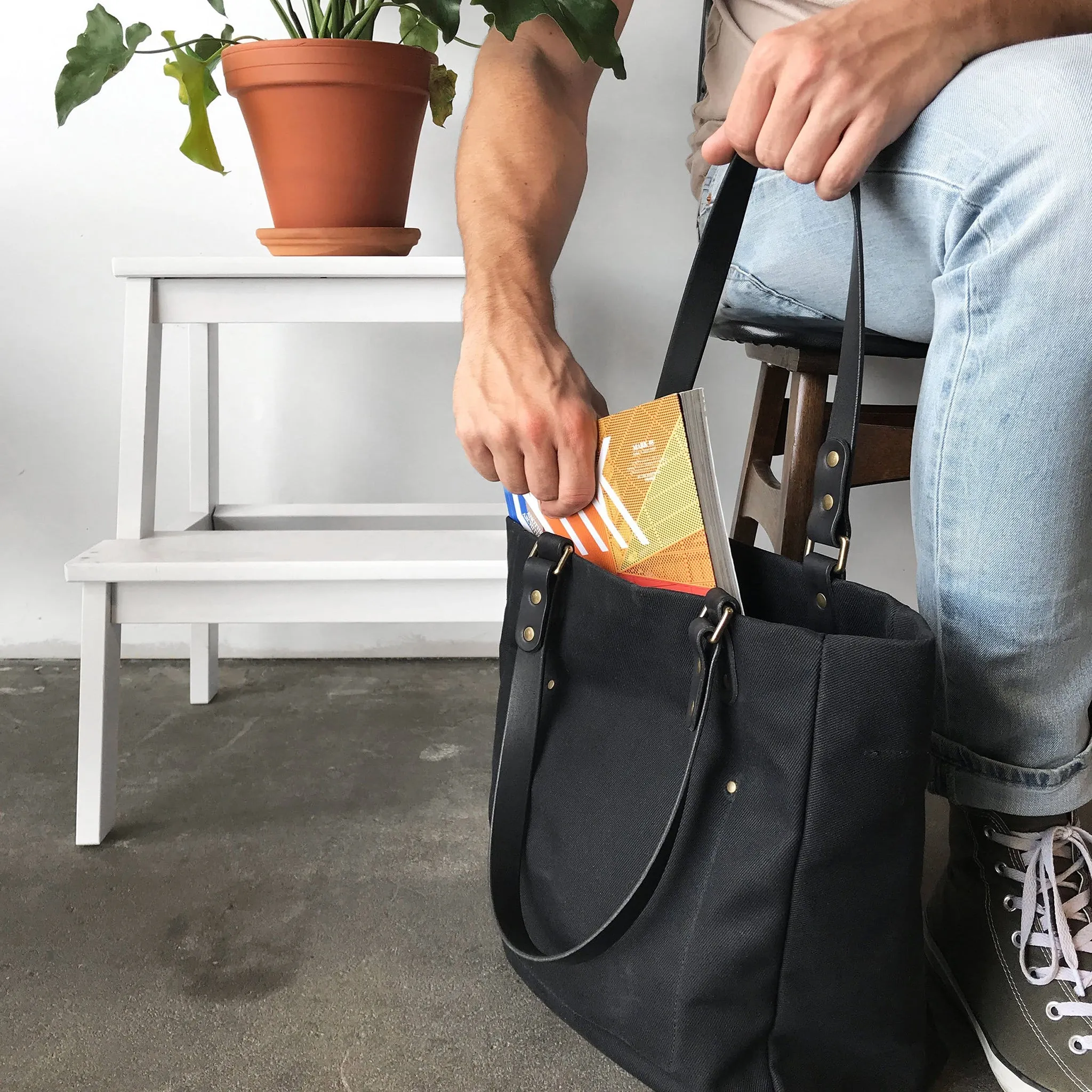 Utility Waxed Canvas Tote Bag