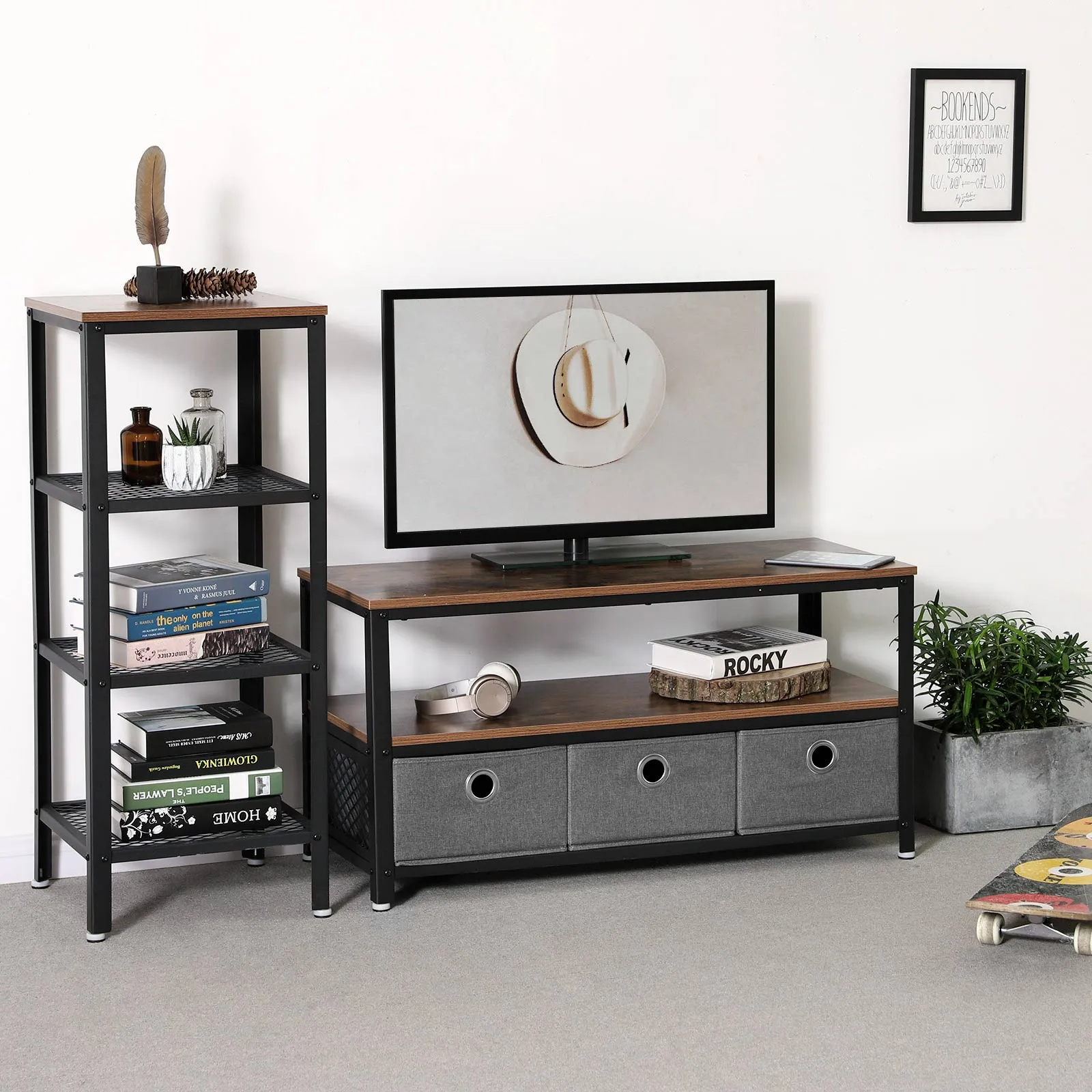 Vintage TV Cabinet with Storage Console