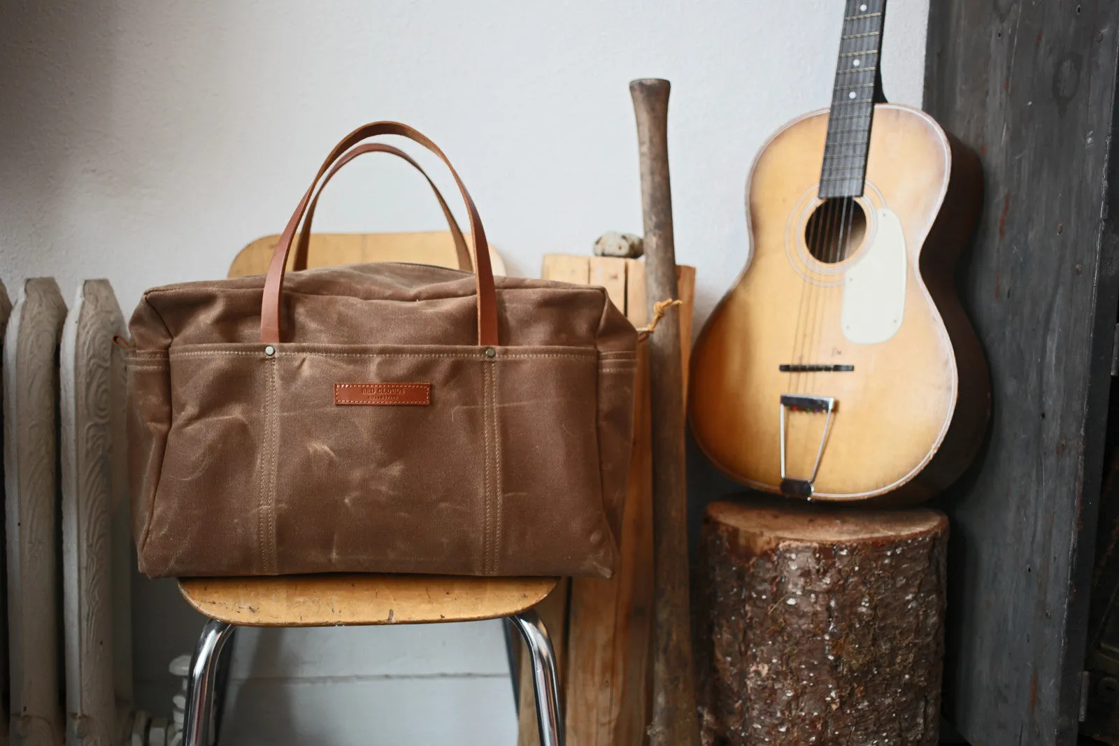 Waxed Canvas Duffle Bag - Brush Brown