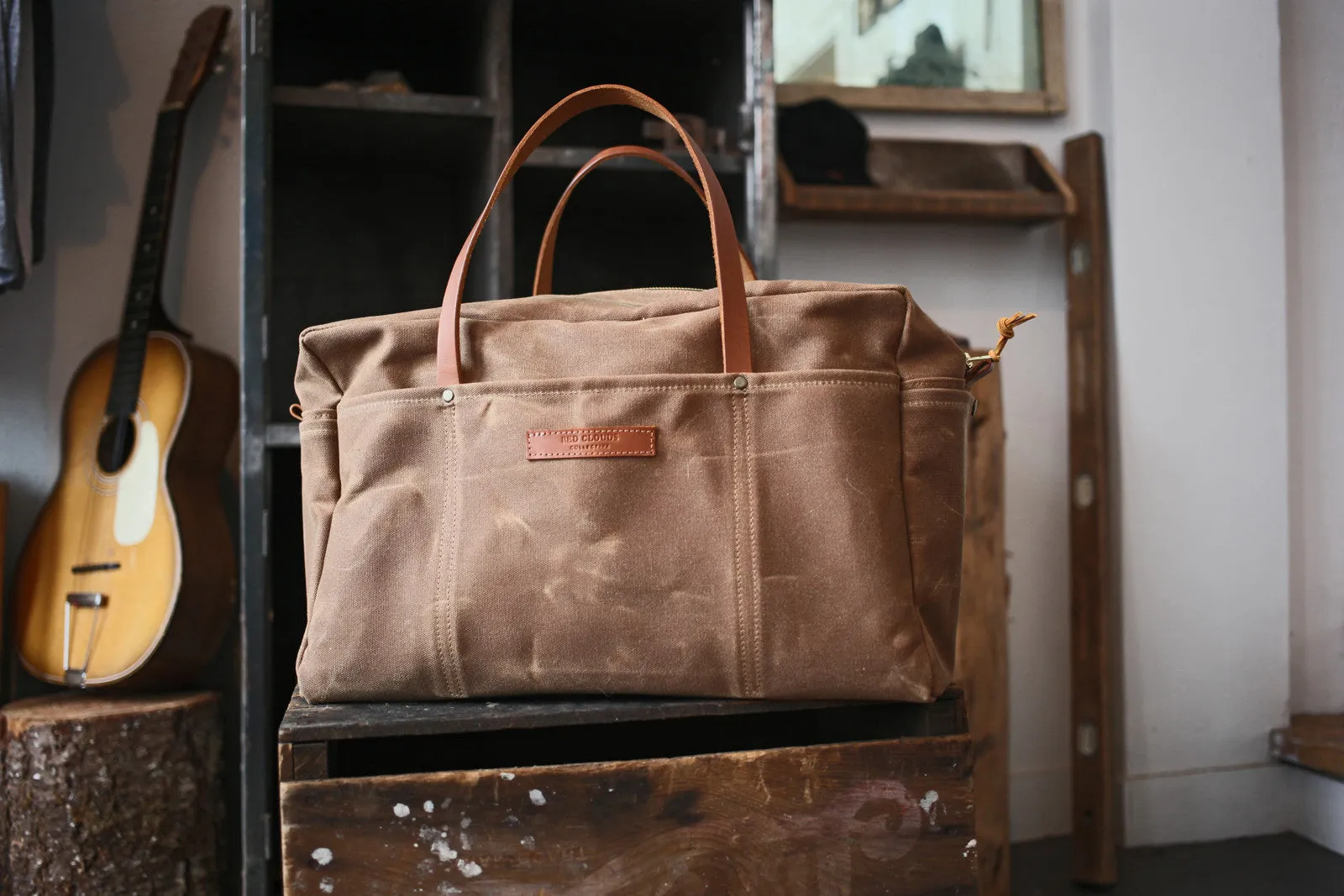 Waxed Canvas Duffle Bag - Brush Brown