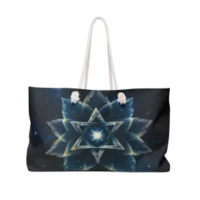 Weekender Bag - Jewish Star of David Blue Cosmic Lotus Design