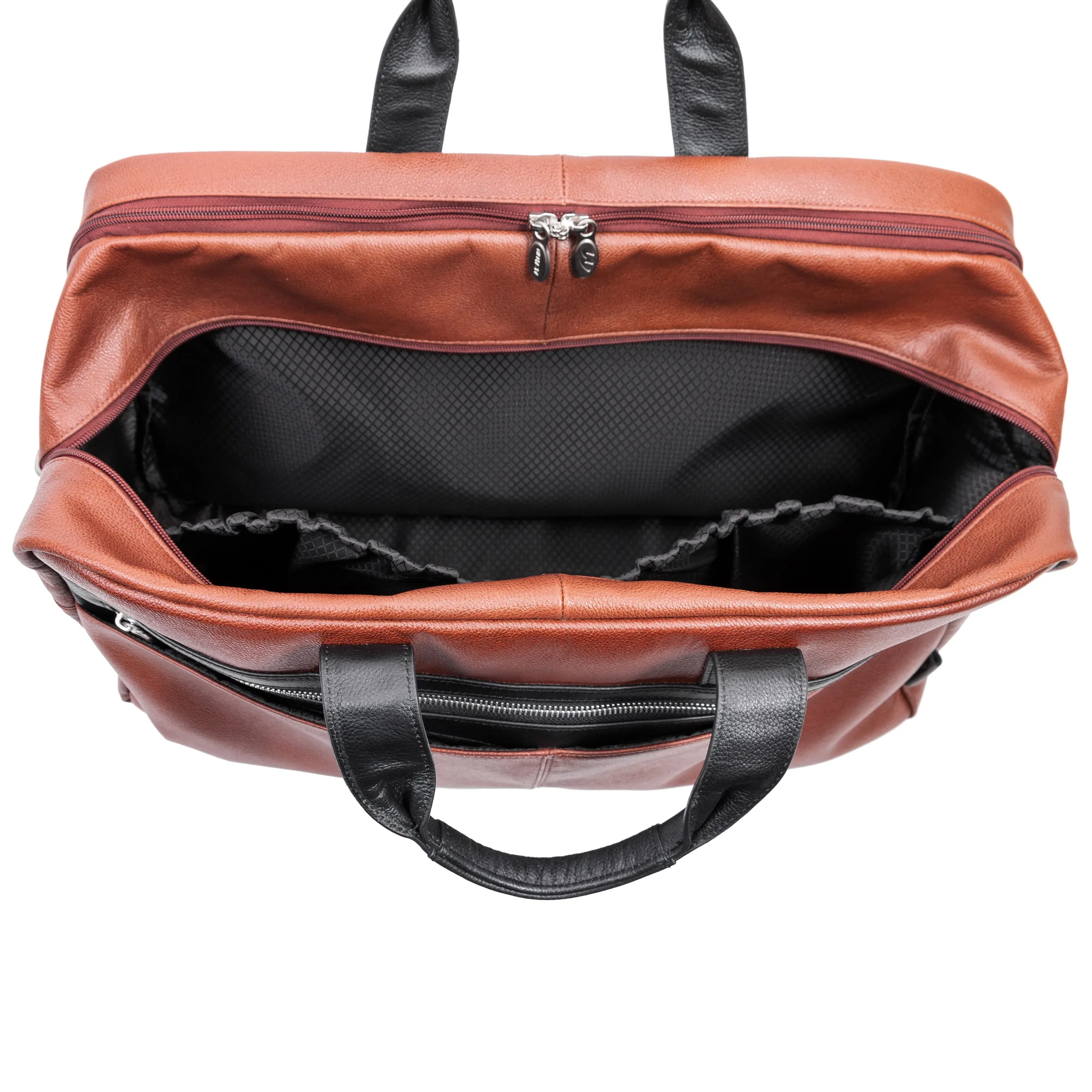 WELLINGTON  | 21” Leather Carry-All Two-Tone Laptop Duffel