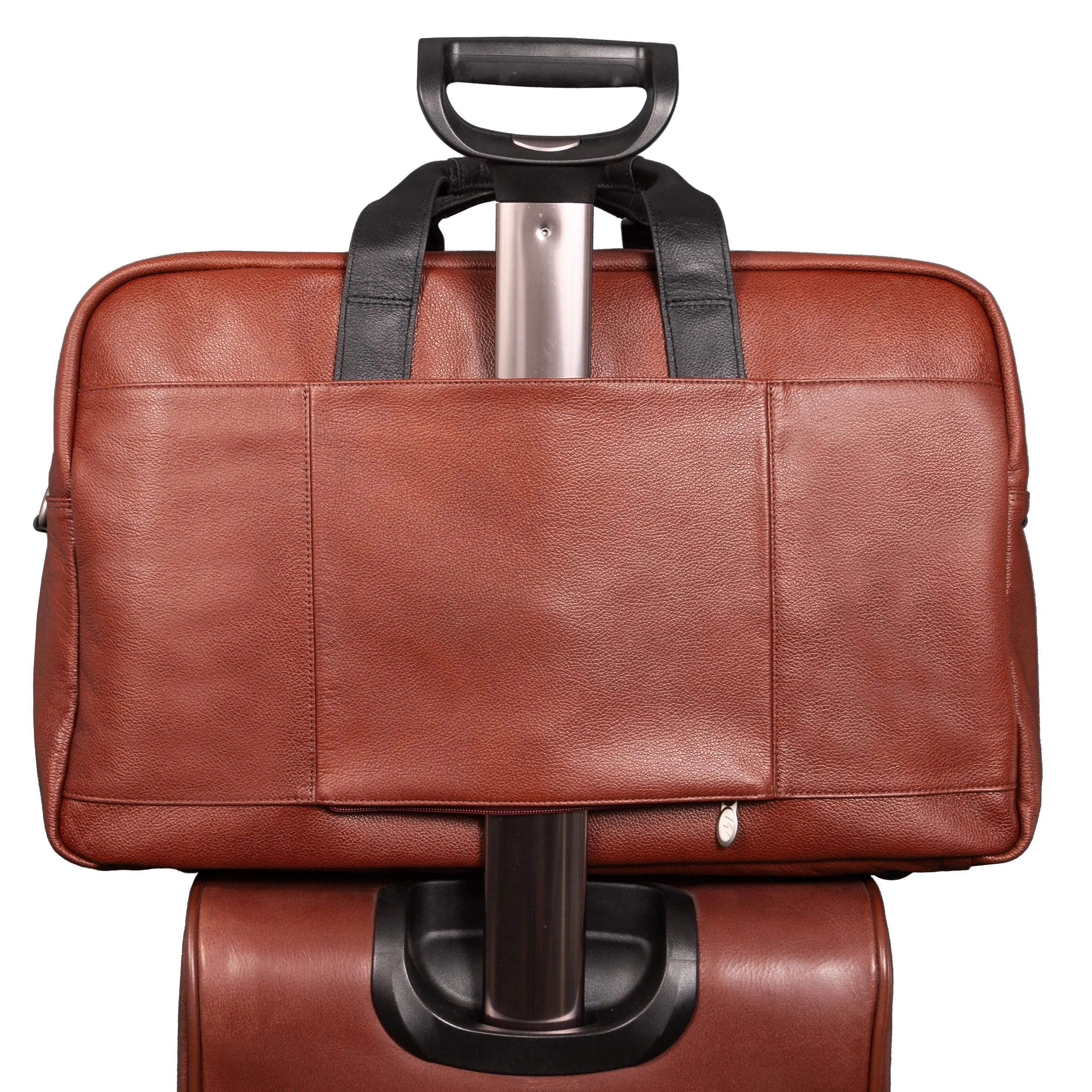 WELLINGTON  | 21” Leather Carry-All Two-Tone Laptop Duffel