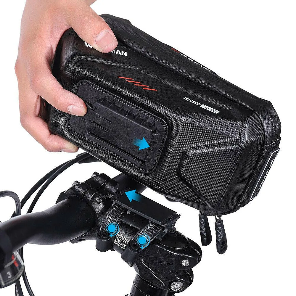 WILD MAN Rainproof Bicycle Handlebar Bag Touch Screen Cycling Phone Bag Bike Bag 6.8" Phone Case Bag Bicycle Accessories