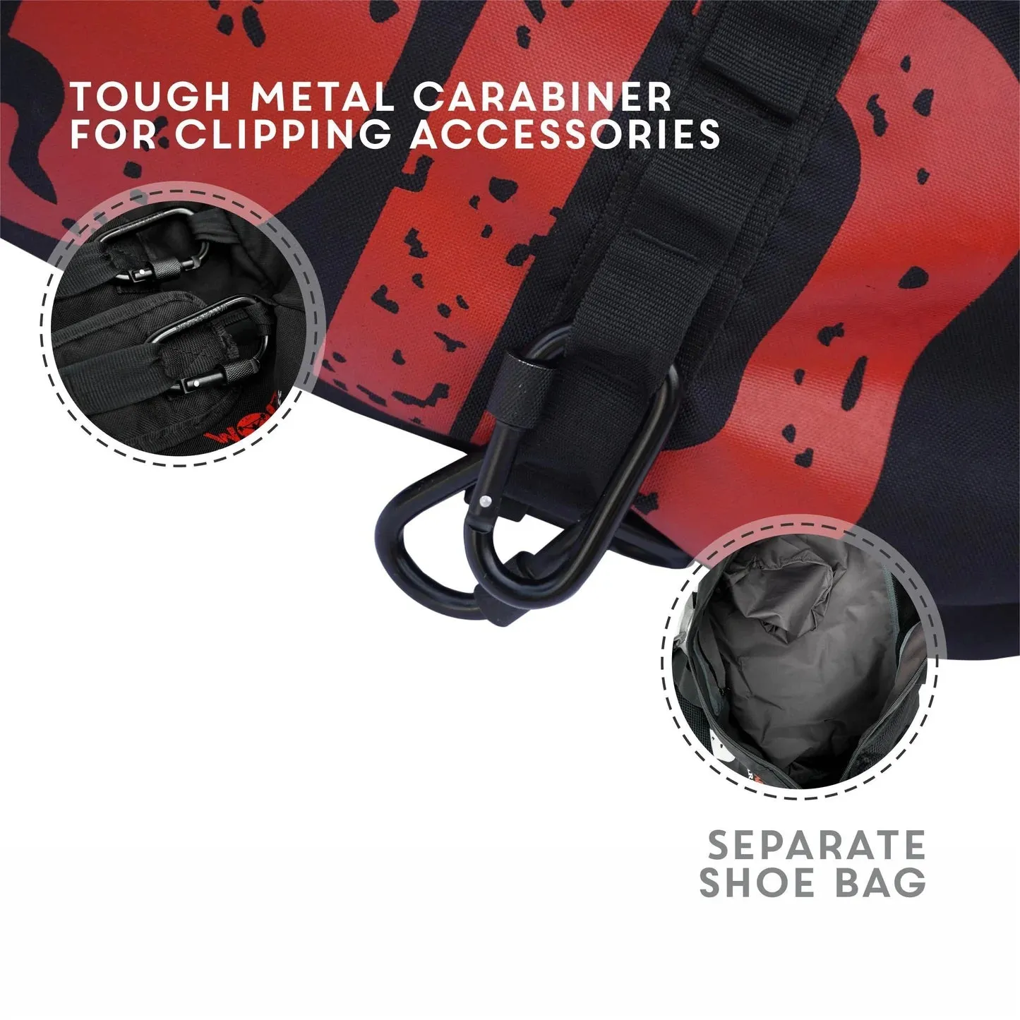 WOD ARMOUR | Armour Gym & Travel Bag with carabiner | KIBI SPORTS